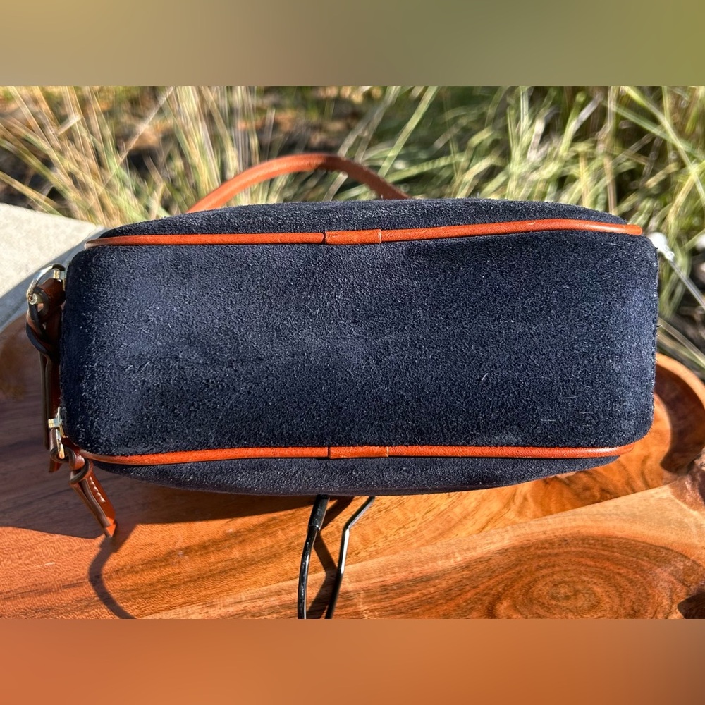 Dooney & Bourke Navy Suede Sawyer Crossbody EUC - Picture 13 of 17
